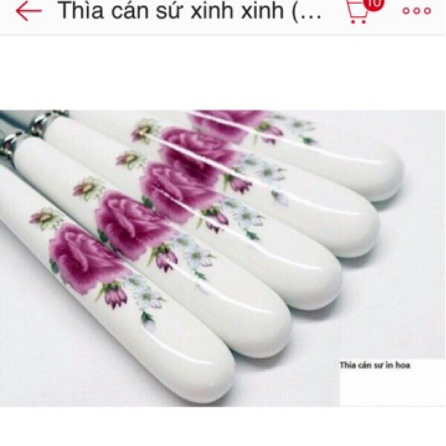 Set 5 thìa CÁN sứ ăn cơm cỡ lớn SIÊU ĐẸP