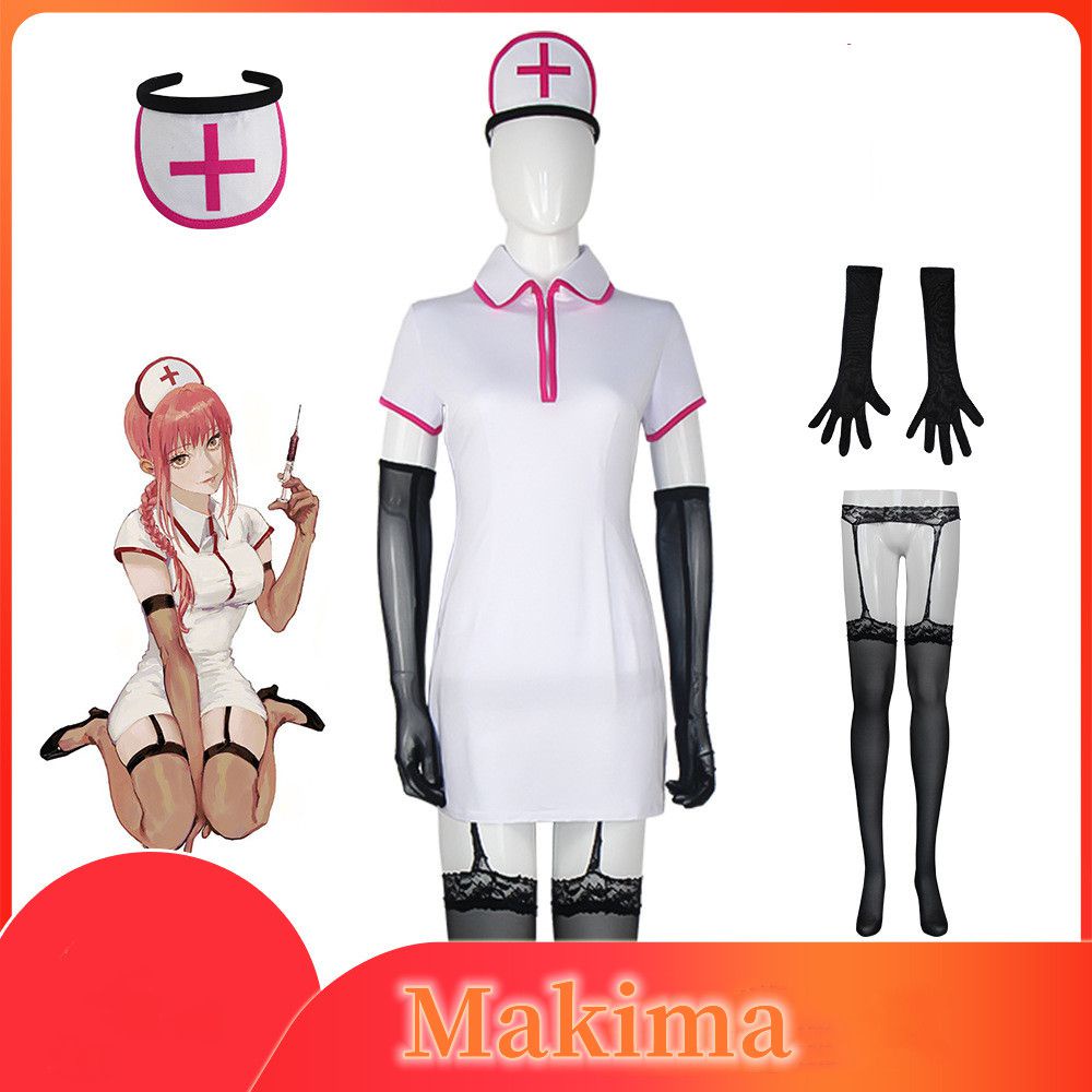 Bộ trang phục hóa trang nhân vật Makima/Power trong phim hoạt hình Chainsaw Man cho dịp Halloween (có bán lẻ tóc giả)