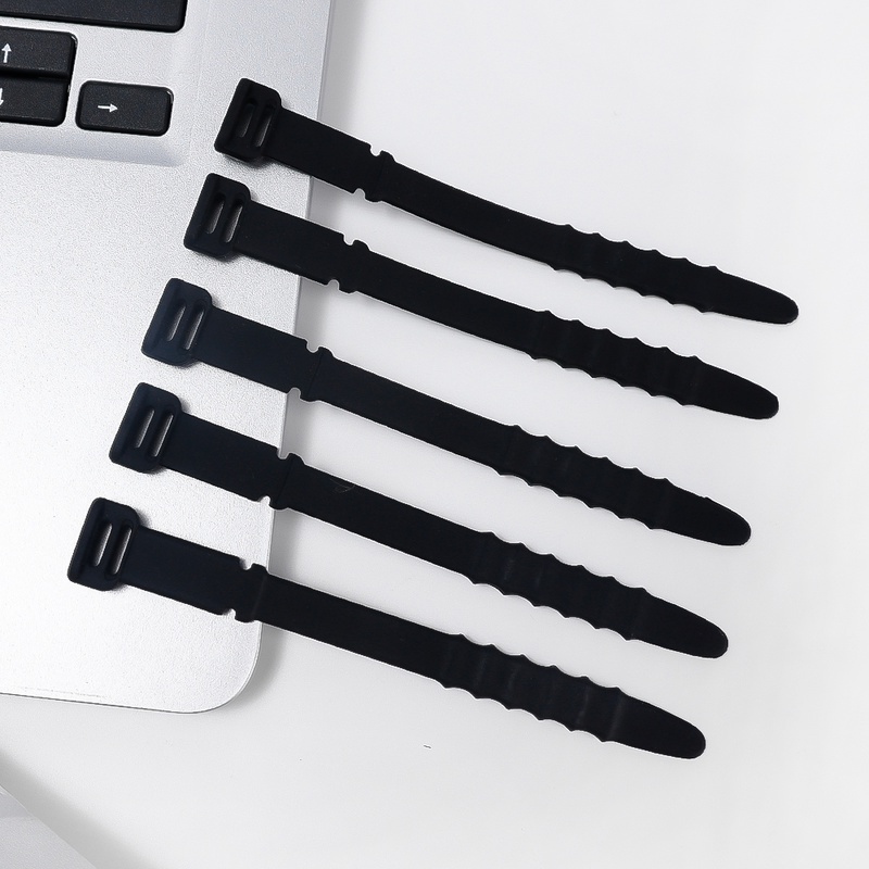 Set 5 Dụng Cụ Quấn Dây Cáp Hình Xương Cá Bằng Silicone