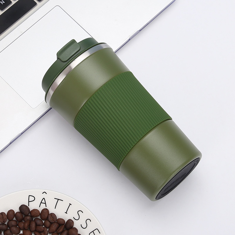 Cốc giữ nhiệt coffee có lót cao su chống mỏi tay 420ml giữ nhiệt được 5-6h giữ nhiệt được lâu.