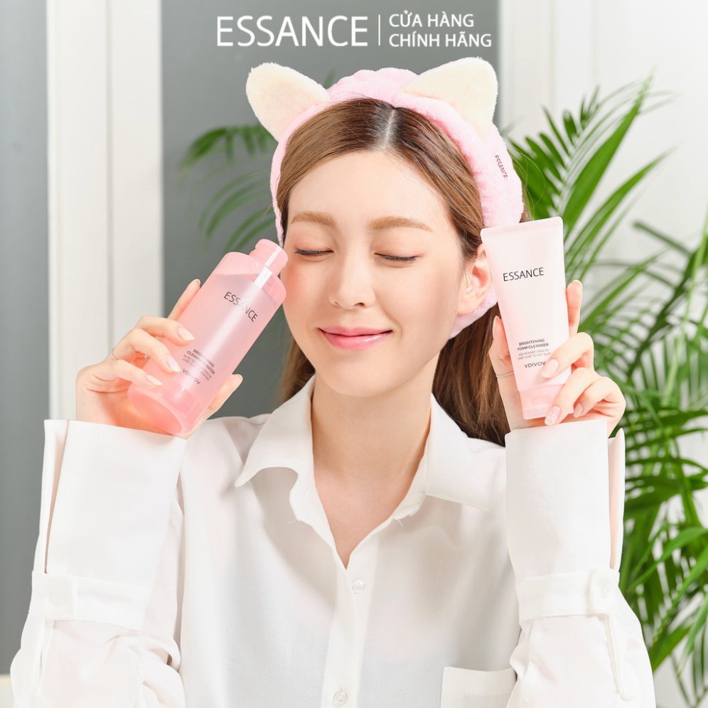 Combo Sữa rửa mặt Essance Britening Foam Cleanser và Phấn nước mịn lì mờ khuyết điểm Veil Fit Cushion SPF50+ PA+++