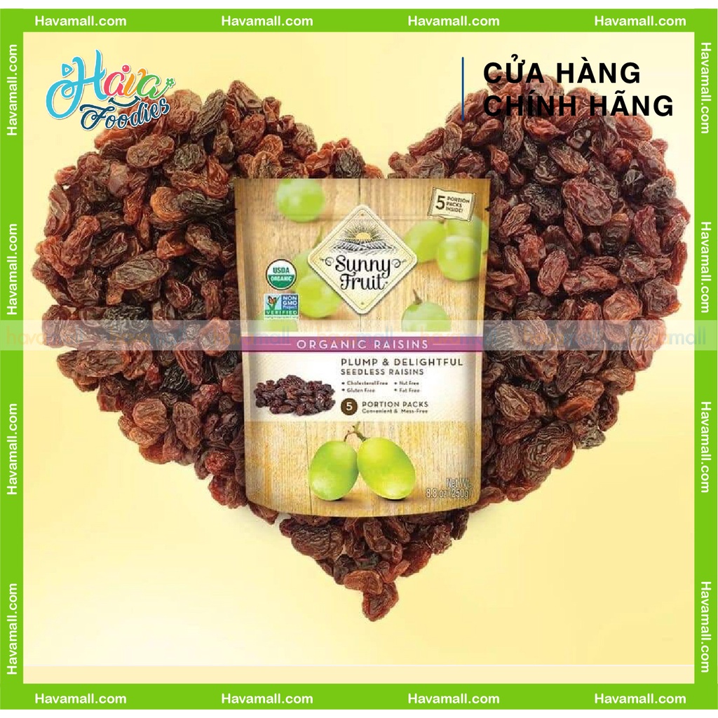 [HÀNG CHÍNH HÃNG] Nho Khô Hữu Cơ Sunny Fruit 250gr - Organic Raisins