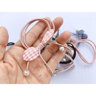 Cột tóc nơ hạt dài nhiều màu