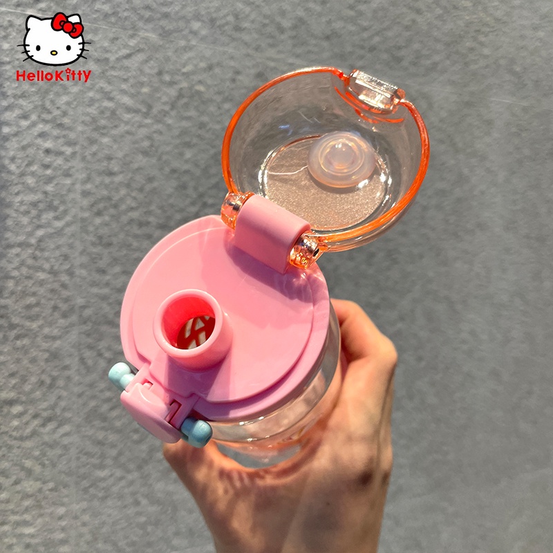 Hellokitty Bình Nước Nhựa Cỡ Lớn In Hình Hello Kitty Dễ Thương Tiện Dụng Cho Học Sinh