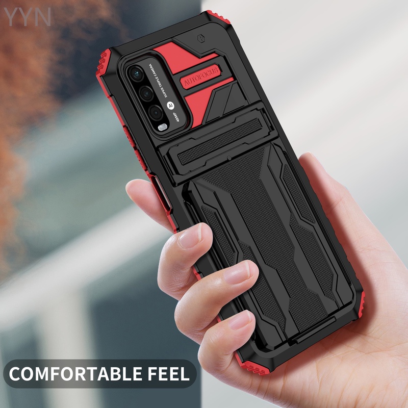 Ốp điện thoại có giá đỡ và ngăn đựng thẻ cho Xiaomi Poco M3 Redmi note9 4G redmi 9T