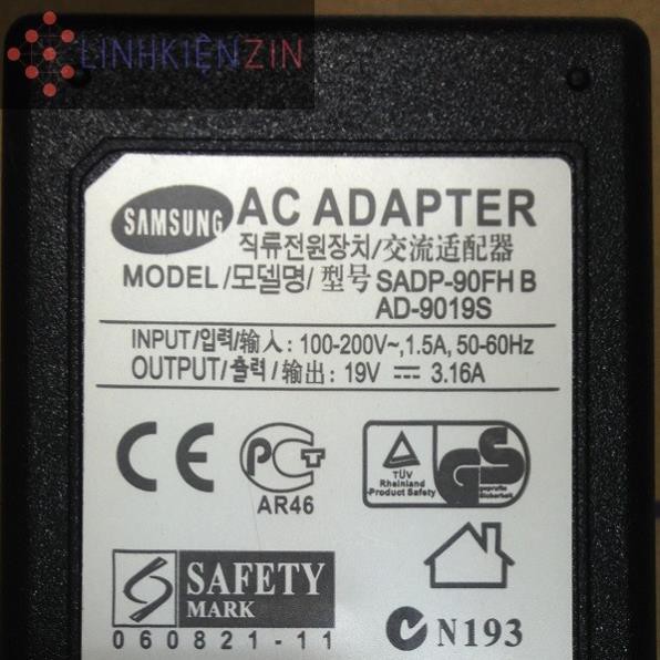 [BH12Tháng] Sạc Laptop Samsung NP200 NP300 NP305 NP350 19V 3.16A Tặng đèn LED USB