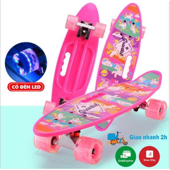 Ván trượt Skateboard Penny cầm tay nhiều màu bánh có đèn led (6 tùy chọn màu)