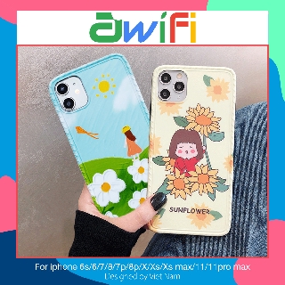 Ốp iphone - Ốp lưng imd new Cô gái và hoa 6/6s/6plus/6splus/7/8/7plus/8plus/x/xs/xsmax/11/11promax-Awifi Case