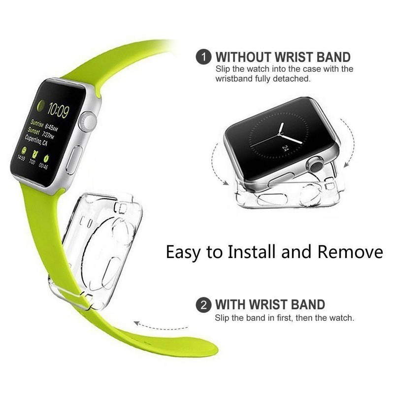 Ốp bảo vệ tpu trong suốt siêu mỏng thích hợp cho đồng hồ thông minh Apple 3 2 1 40mm 44mm Iwatch 5 4 38mm 42mm