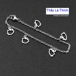 Giảm u20ab23,000] Lắc tay nữ Thấy là thích kiểu 5 đầu mèo Kitty rỗng 