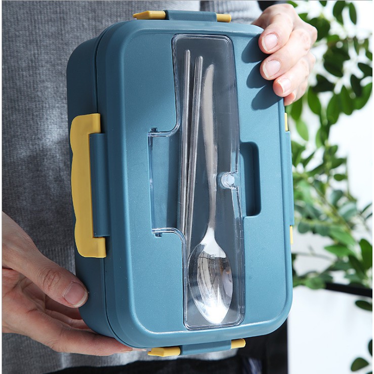 COMBO Hộp Cơm Văn Phòng 3 Ngăn Kèm Đũa Thìa Inox + Túi xách giữ nhiệt + Cốc đựng súp canh | BigBuy360 - bigbuy360.vn