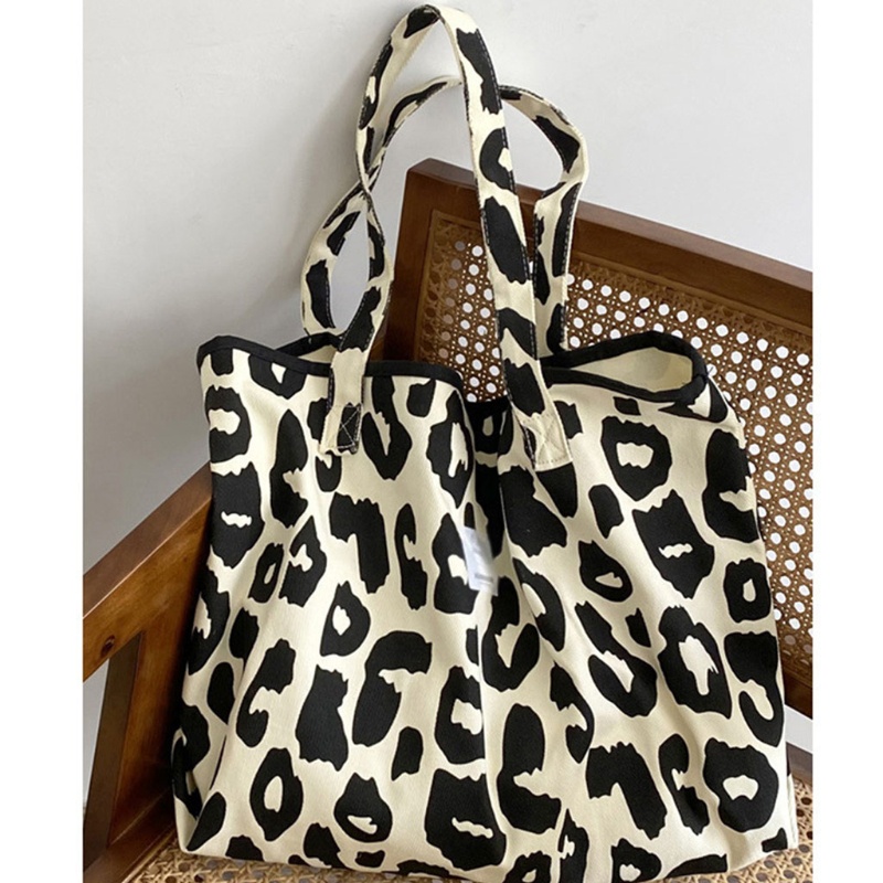 Youyo Túi Xách Vải Canvas Đeo Vai / Kẹp Nách In Họa Tiết Da Báo Màu Hồng Phong Cách Retro Thời Trang Cho Nữ