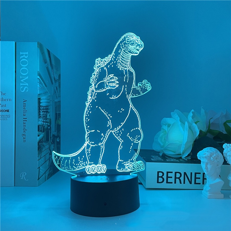 Đế đèn ngủ/ Bảng đèn cảm ứng hình Godzilla với King Kong thời trang cho bé trai