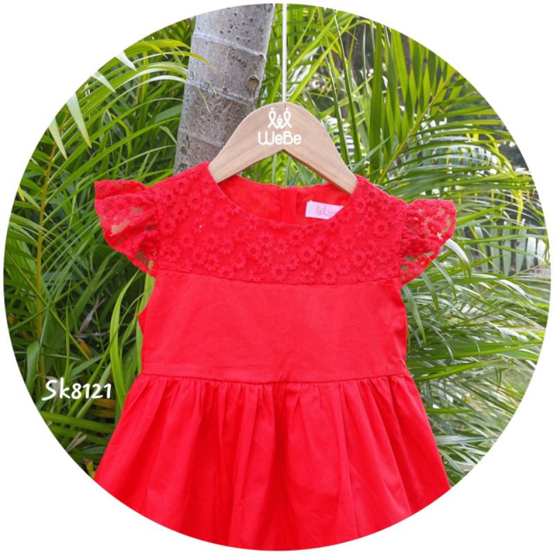 Đầm voan thiết kế ren đỏ công chúa bé gái từ 8-40kg Lễ Tết Noel