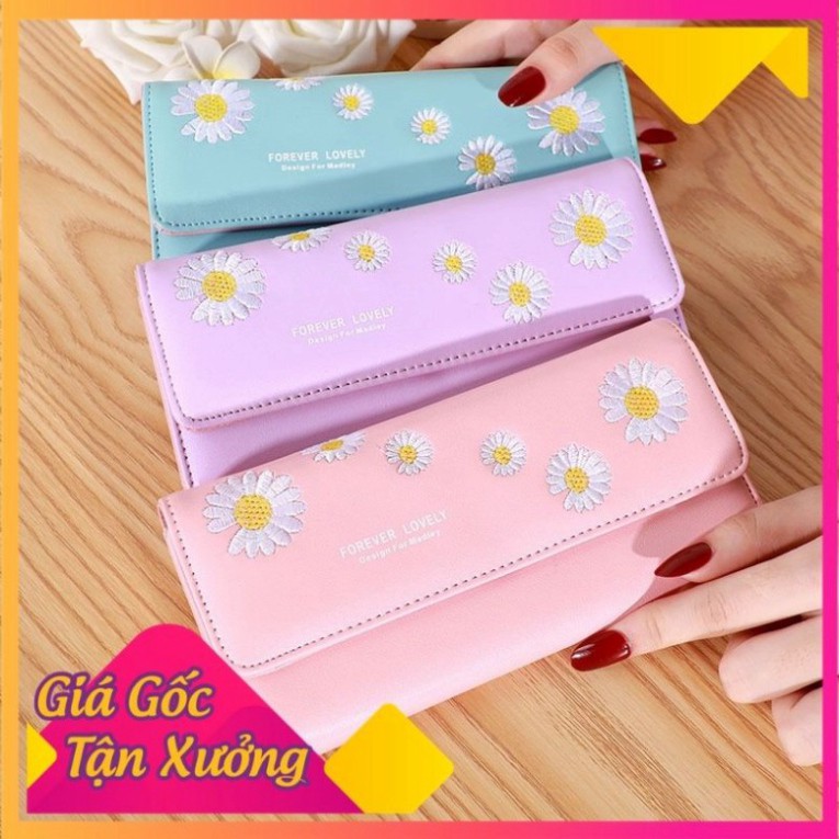 [HÀNG CHÍNH HÃNG_FREESHIP] Ví dài cầm tay Forever young hình cúc hoạ mi - Ví nữ dài nhiều ngăn dễ thương tiện lợi - Sỉ N