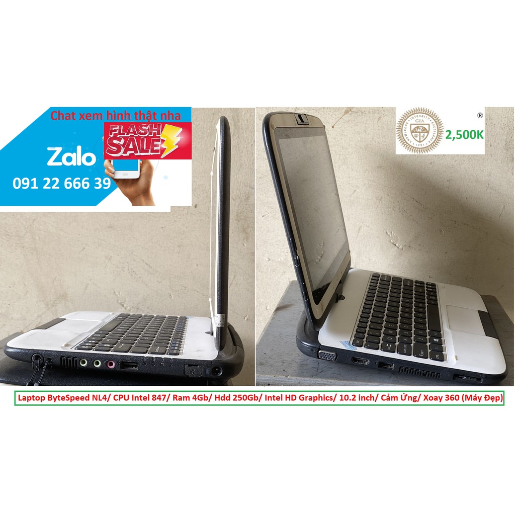 Laptop ByteSpeed NL4/ CPU Intel 847/ Ram 4Gb/ Hdd 250Gb/ Intel HD Graphics/ 10.2 inch/ Cảm Ứng/ Xoay 360 (Máy Đẹp) | BigBuy360 - bigbuy360.vn