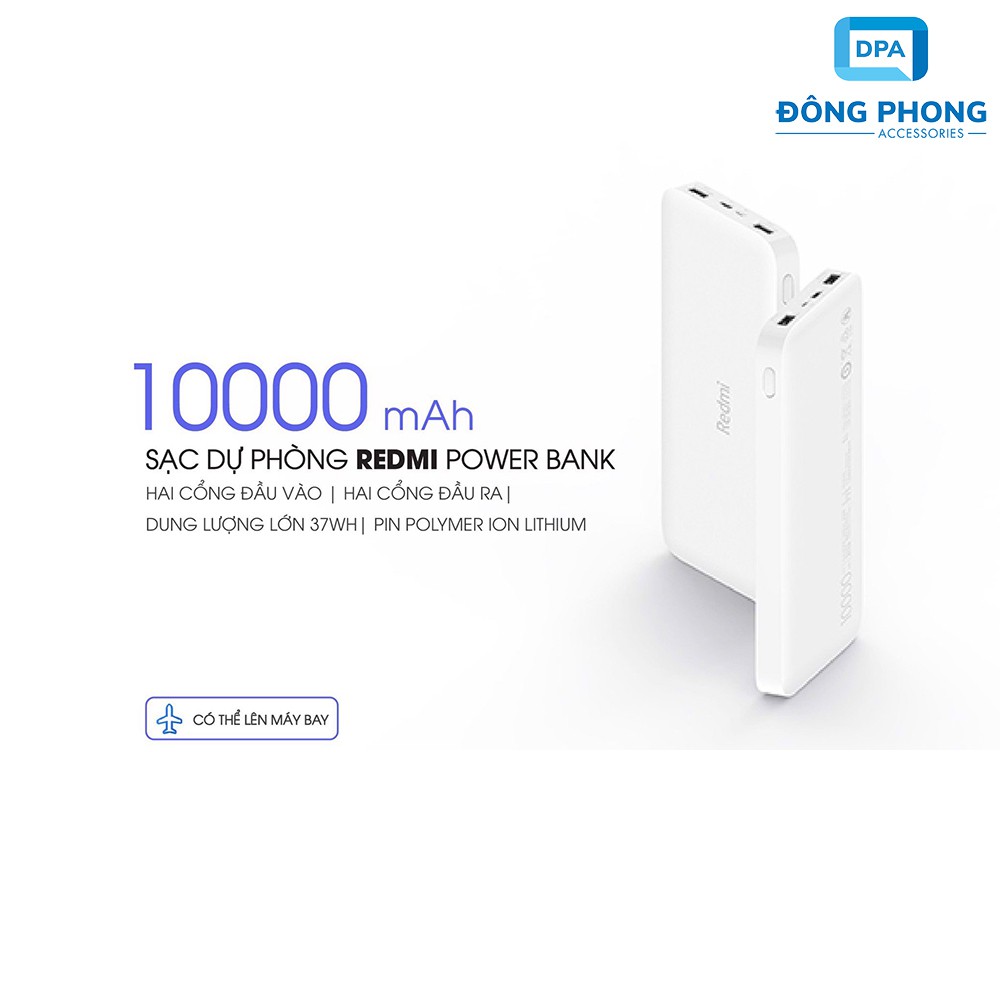 Pin Dự Phòng Xiaomi Redmi Power Bank 10000mAh PB100LZM Chính Hãng