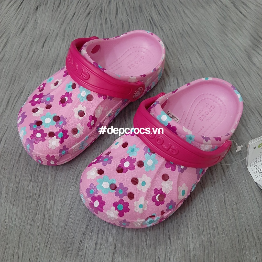 Dép sục crocs classic baya bé gái màu hồng, dép crocs màu hồng cho bé gái giá rẻ - crocs house