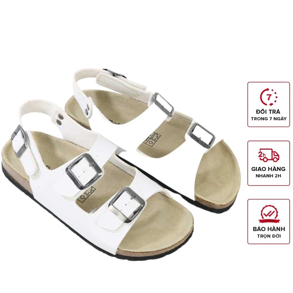 Giày Quai Ngang Nam Nữ Đế Xuồng - Màu Trắng Quai Dán Detaunisex Mã: SATA21T