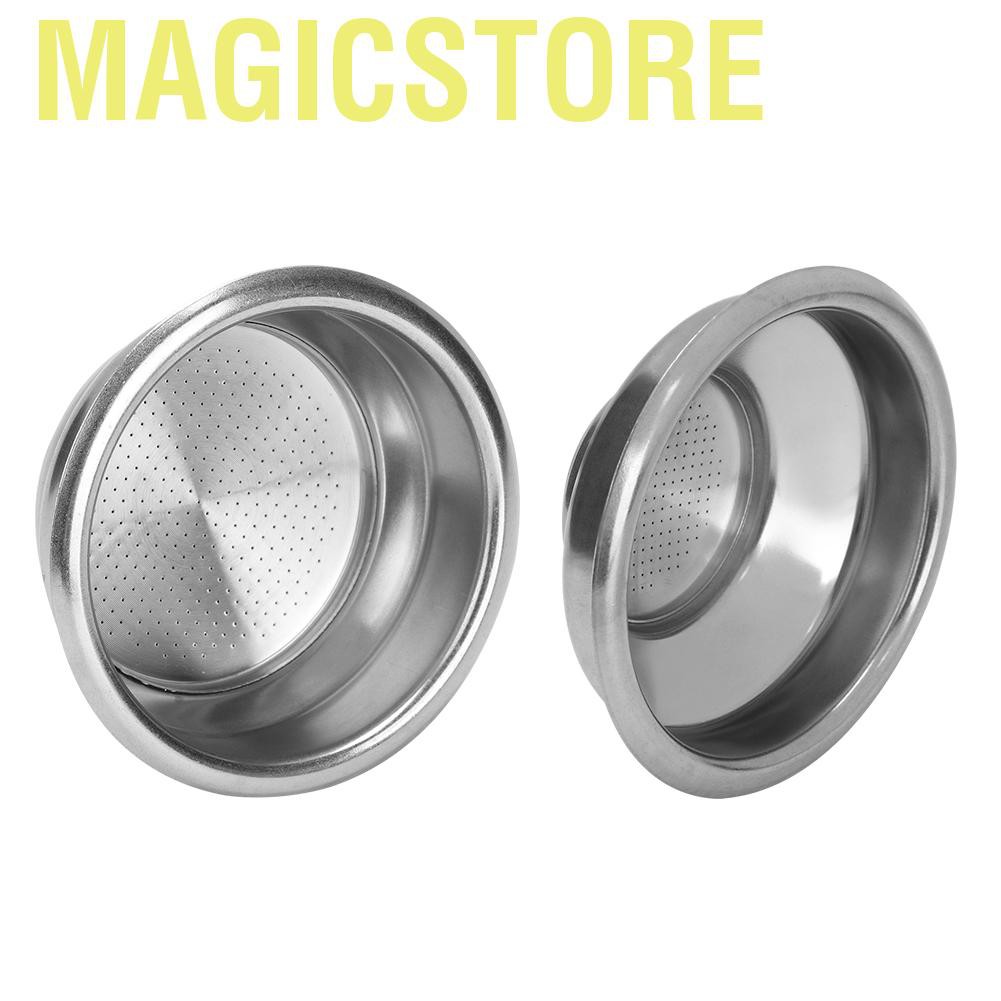 Magicstore 58mm Double Layers Single/Double Doses Filter Basket Semi-Automatic Coffee Machine Bottomless Handle