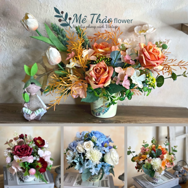 Chậu Hoa Giả Mini Nhiều Mẫu Cao 20cm Rộng 18-25cm Để Bàn, Trang Trí Nhà Cửa, Làm Quà Tặng, Decor Nội Thất, Chụp Ảnh