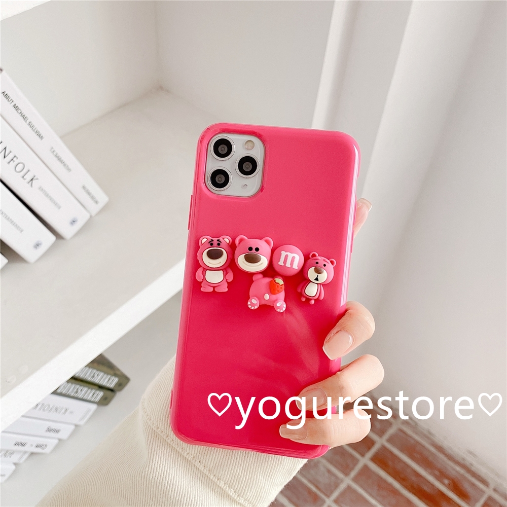 Funny Lotso Huggin Bear Candy Colors Soft Phone Case Cover for iPhone 12 Mini 12 Pro Max 11 Pro Max X XS XR XSMax 8 7 Plus SE 2020