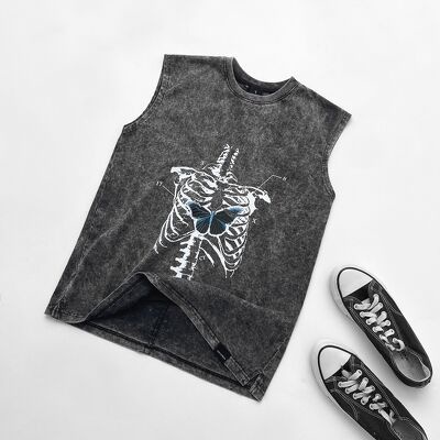 Áo tanktop loang unisex Blue Chest City Cycle - Áo ba lỗ wash oversize nam nữ form rộng Local Brand