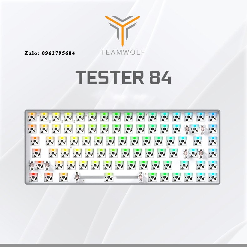 Bộ kit bàn phím cơ Tester84 có dây led RGB