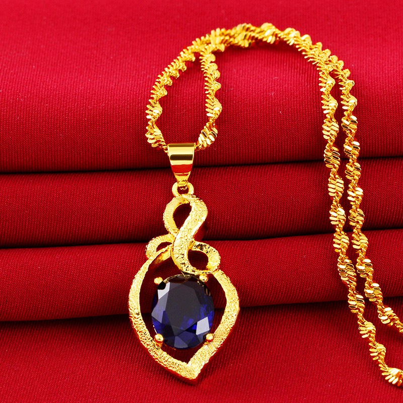 DÂY CHUYỀN  Nữ MẶT Đá Xanh 18K