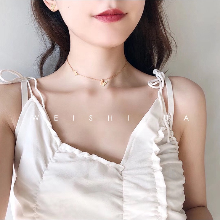Dây chuyền Vòng cổ nữ hình cặp bướm nhỏ siêu xinh BAG U DCCAPBUOM26
