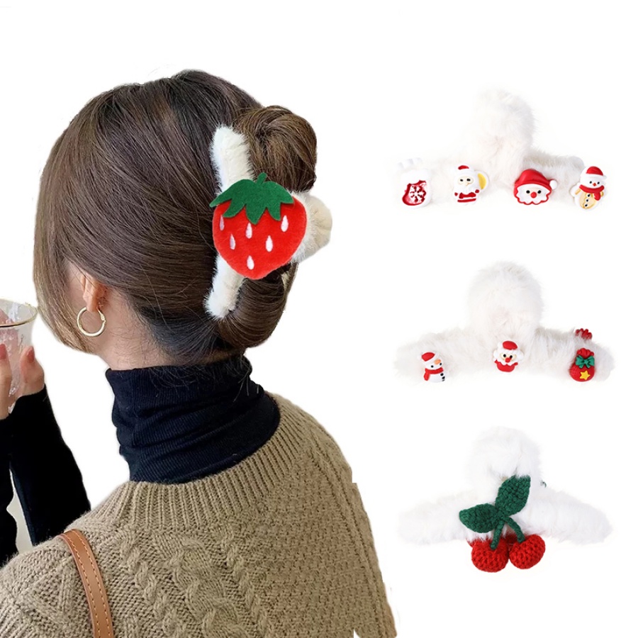 Kẹp Tóc Móng Vuốt Họa Tiết Hoạt Hình Phong Cách Giáng Sinh Hàn Quốc Dễ Thương Dành Cho Bạn Nữ