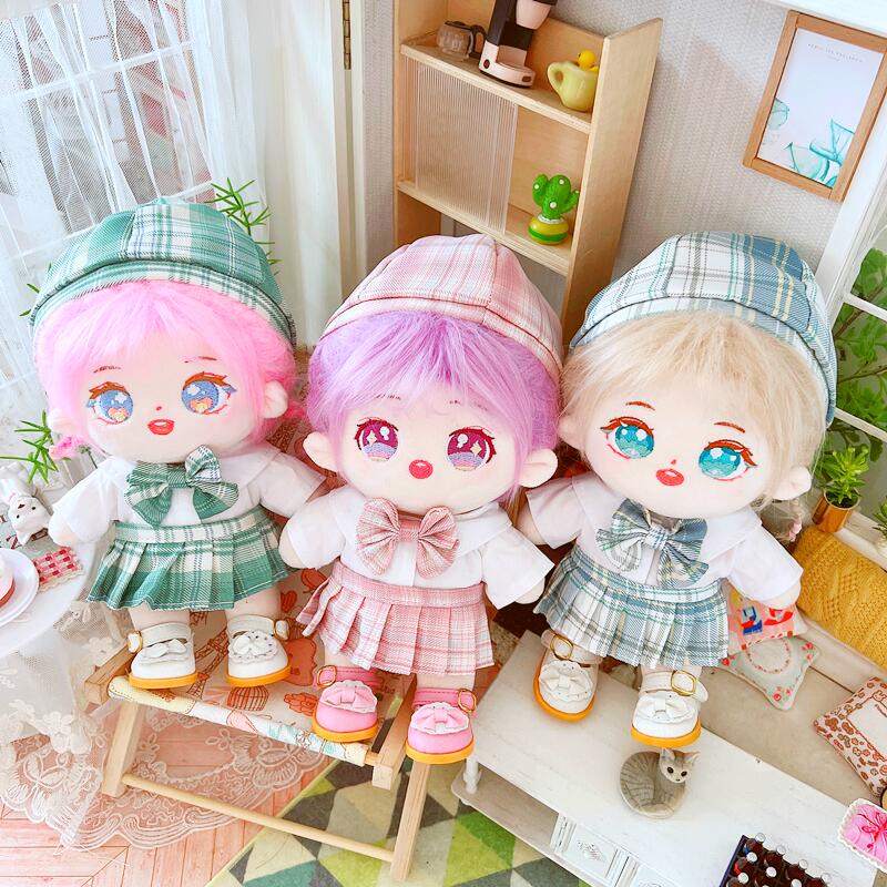 [Đặt trước] Outfit doll 20cm váy jk xanh hồng (không gồm doll)