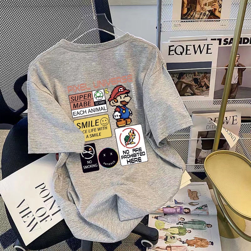 Áo Thun Ngắn Tay Cỡ Lớn In Họa Tiết Dễ Thương Thời Trang Mùa Hè Cho Nữ