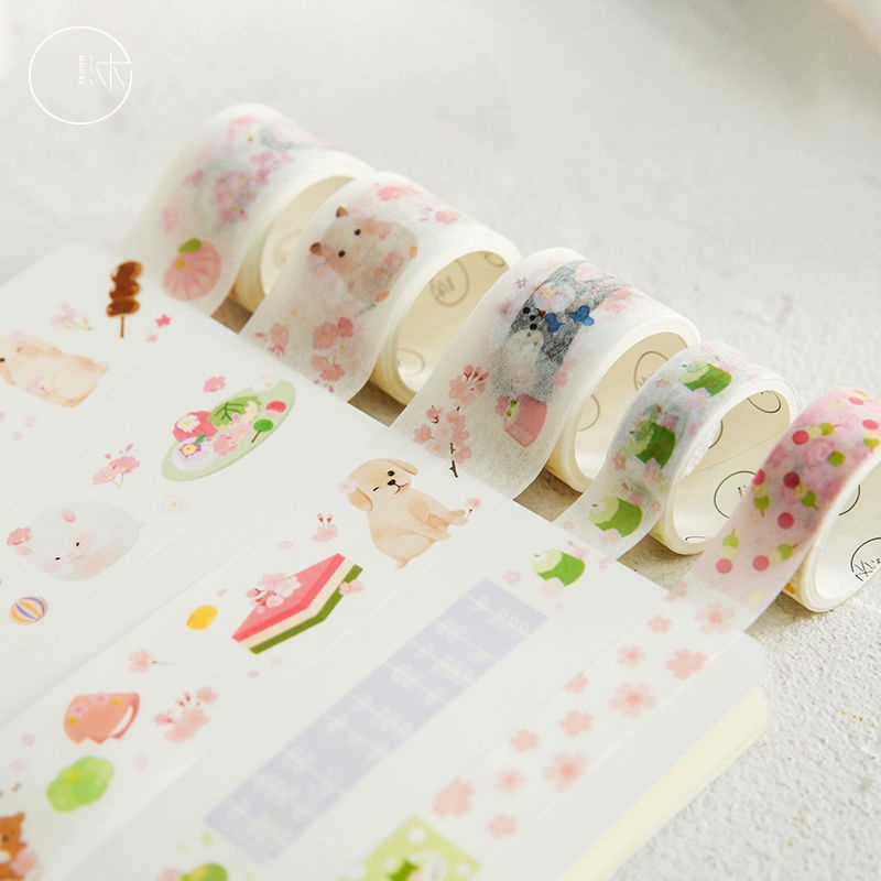 Set 6 Cuộn Băng Dính Washi Tape Văn Hóa Nhật Bản Trang Trí Scrapbook, Planner M3