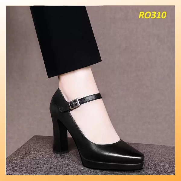 Giày sandal nữ cao gót 9 phân hai màu đen đỏ hàng hiệu rosata thumbnail