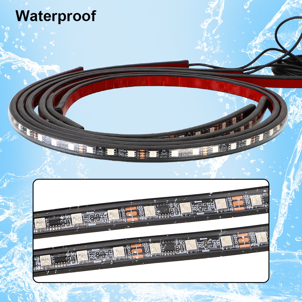 Bộ 4 Dải Đèn LED RGB Điều Khiển Từ Xa Trang Trí Gầm Xe Hơi