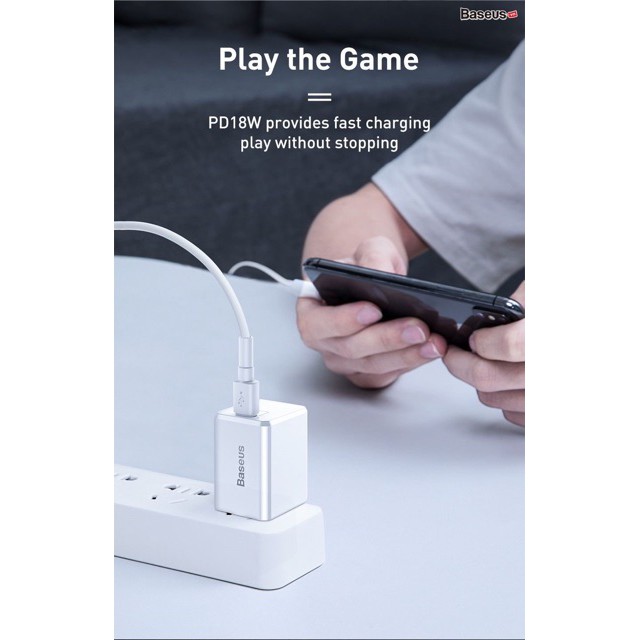 Bộ Sạc Nhanh Iphone 18W chính hãng Baseus Sử Dụng Được Cho Iphone 11/11 Pro/ 11 Pro Max/ 8/ 8 Plus / X / Xs / Xs Max /11