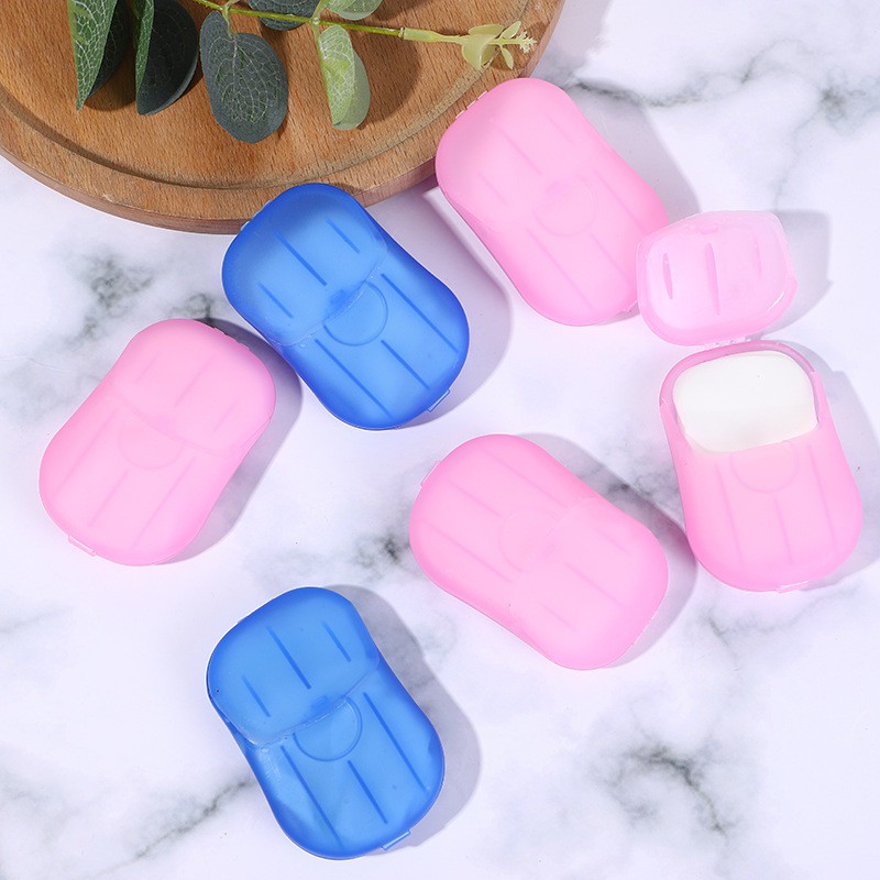 Bộ 20 giấy xà phòng rửa tay mini tiện dụng mang theo khi đi du lịch