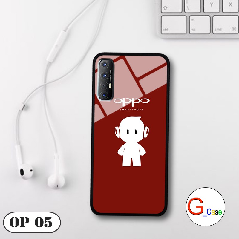 Ốp lưng Oppo Reno 3 Pro-lưng kính in logo hãng điện thoại
