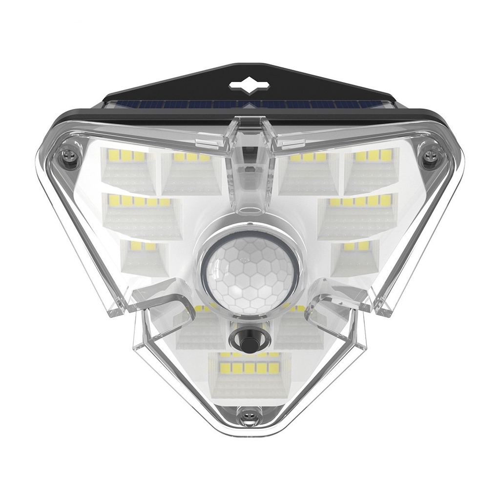 1 Đèn Led Tam Giác Năng Lượng Mặt Trời Treo Tường Ngoài Trời