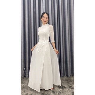 Áo Dài Trắng Chifon 4 Tà Học Sinh,Sinh Viên - Áo Dài Min | BigBuy360 - bigbuy360.vn
