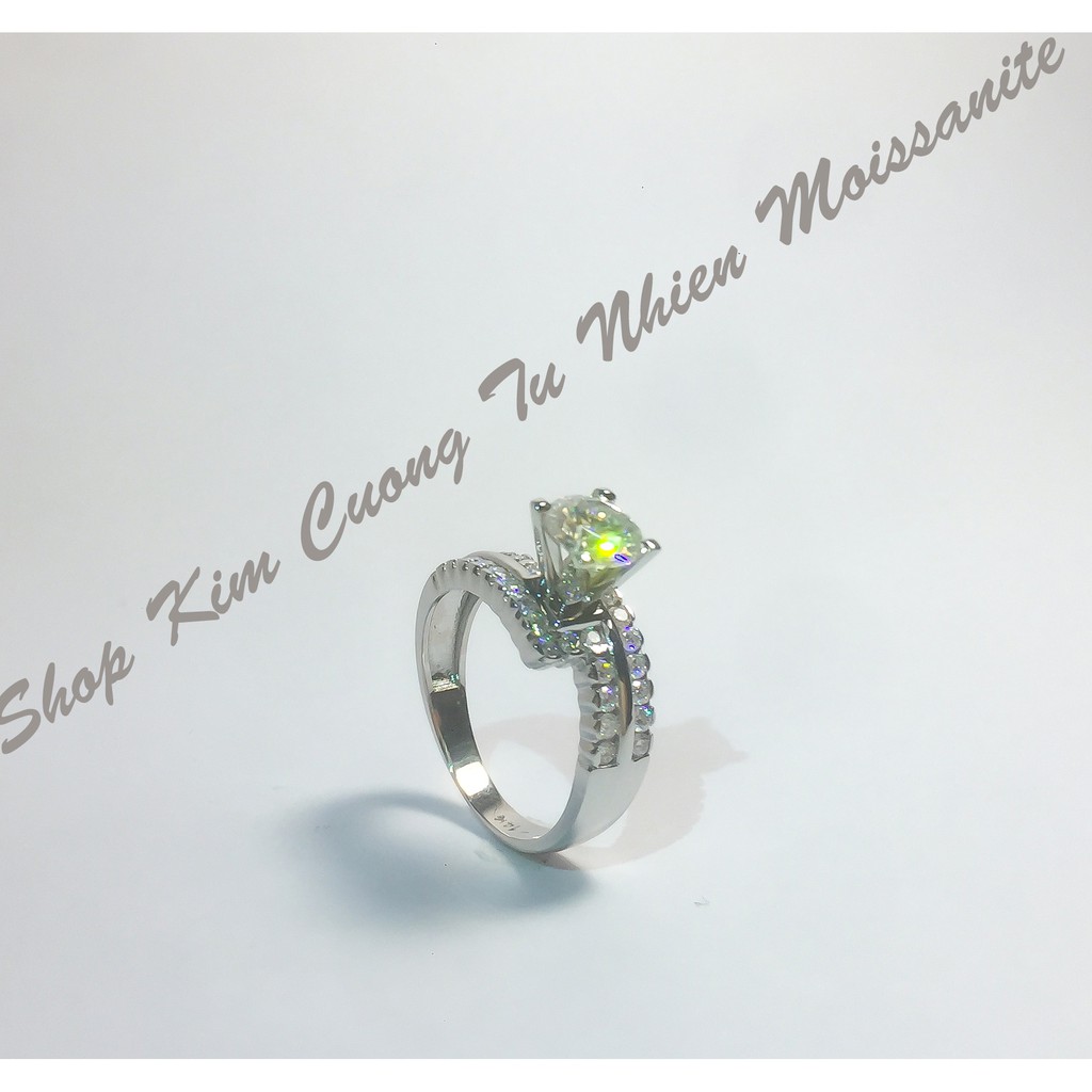 Nhẫn Kim Cương tự nhiên Moissanite Mẫu nữ PNJ vàng 14k D368