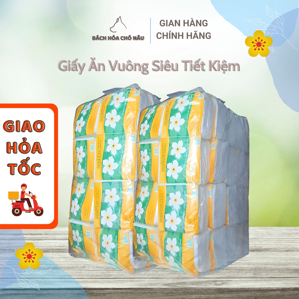 Lốc 40 Gói Khăn Giấy Vuông Hoa Mai Chính Hãng Phương Nam GIÁ SỈ Tiết Kiệm cho Gia Đình, Thấm Dầu Bếp Ăn