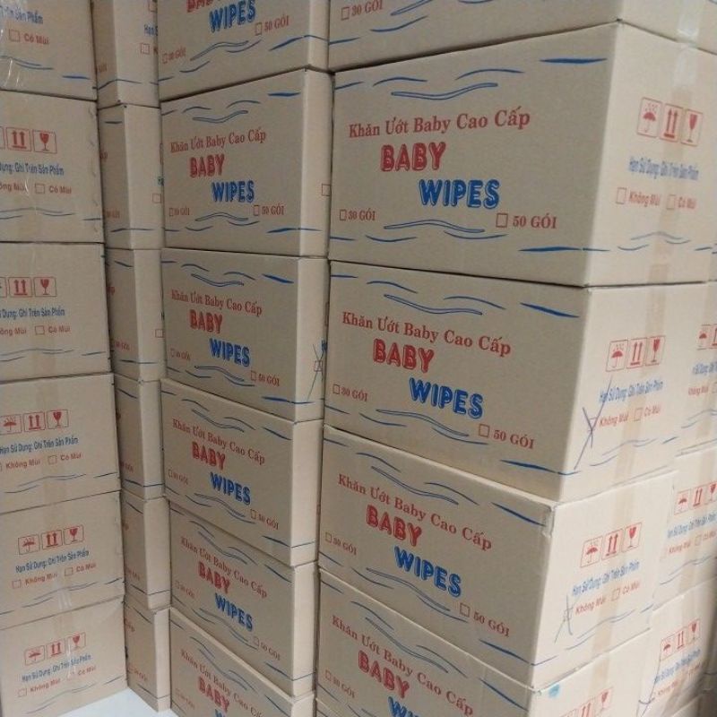 Hỏa tốc  thùng 50 gói  khăn ướt cao cấp baby wipes 80g. - ảnh sản phẩm 6