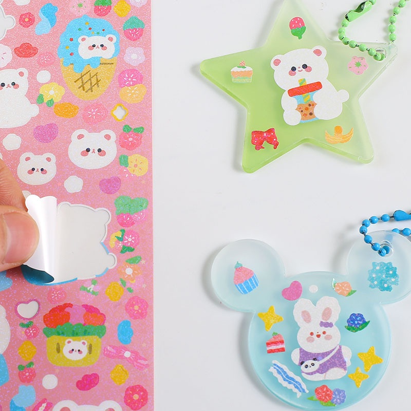 Sticker Dán Trang Trí Sổ Tay DIY Hình Động Vật Hoạt Hình Đáng Yêu