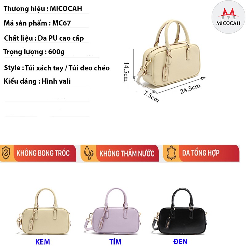 Túi Xách Nữ Đeo Chéo Chính Hãng MICOCAH Phong Cách Công Sở Thời Trang Dáng Vali Siêu Đẹp MC67 | BigBuy360 - bigbuy360.vn