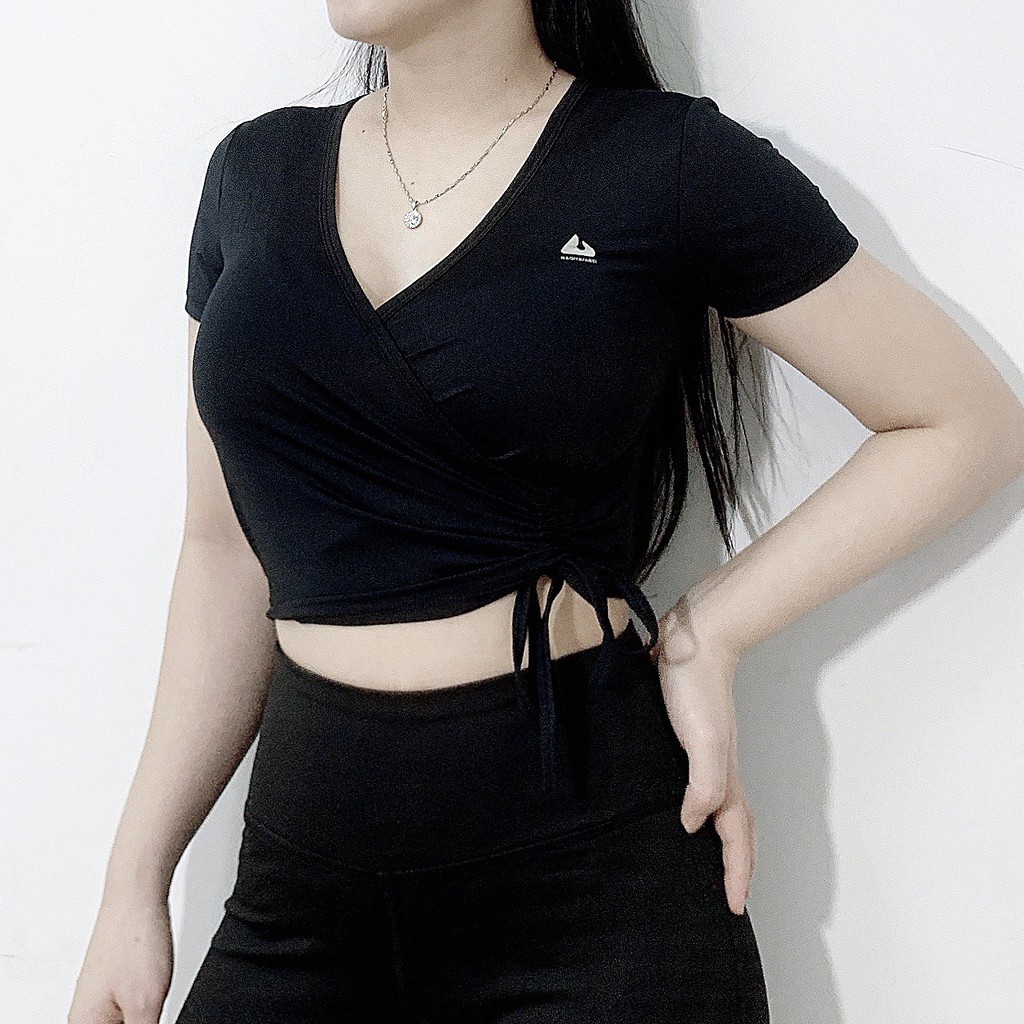 Áo Croptop Dây Rút NAQIYABEI  Nữ Tập Gym Yoga Aerobic Thể Thao Tay Đùi Siêu Đẹp Cá Tính Sexy Evasport | BigBuy360 - bigbuy360.vn