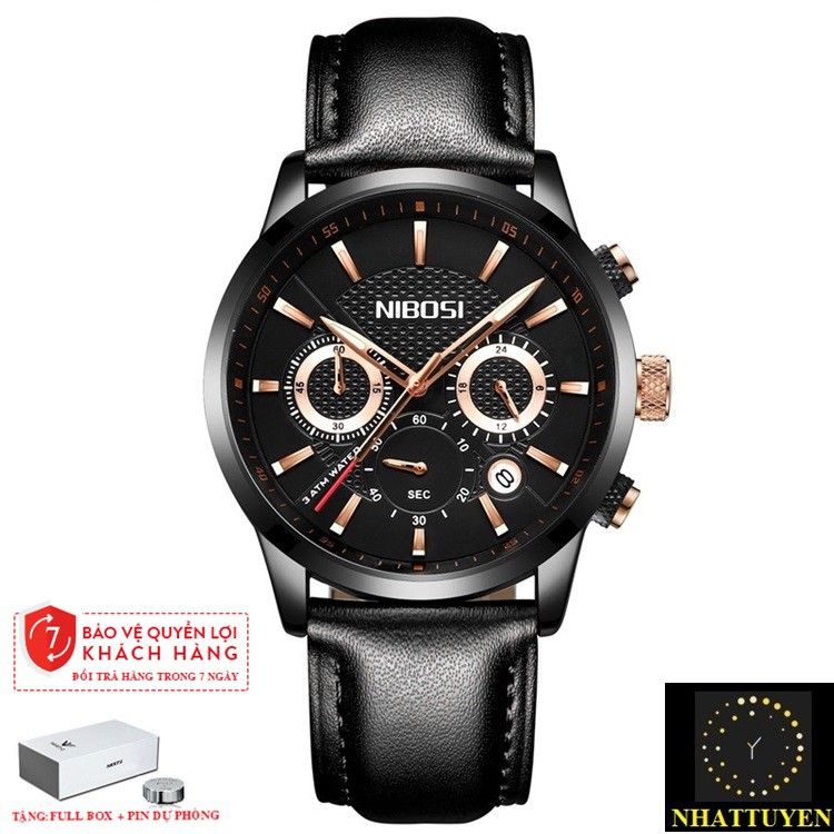ĐỒNG HỒ NAM NIBOSI 2313 (1985) - CHÍNH HIỆU DÂY DA TRƠN CHẠY FULL 6 KIM, CHỐNG NƯỚC VÀ CHỐNG XƯỚC | BigBuy360 - bigbuy360.vn