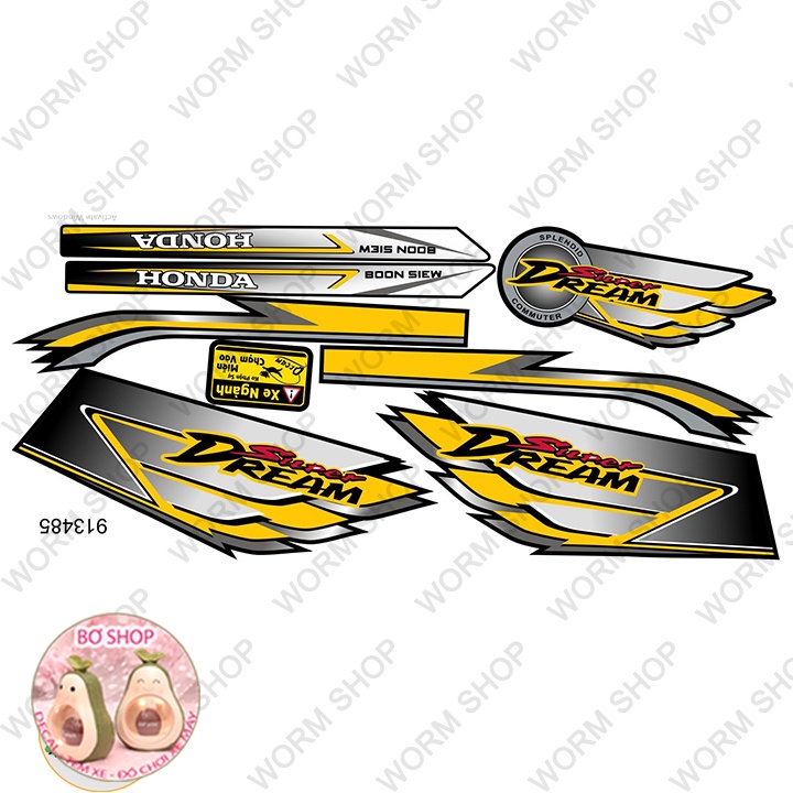 Tem xe Dream Cánh Chim - Tem 3 lớp chống phai màu