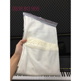 Khăn phủ đàn piano trắng trơn vải nhập